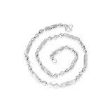 Гексагональный призма Буддийская бусина Ожерелье [Серебряный]