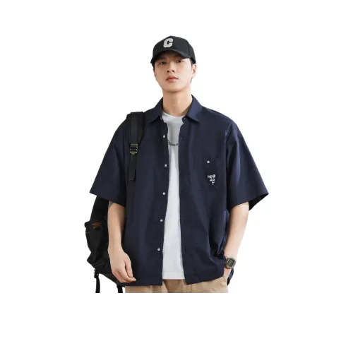 Hansca Летний Модный Свободный крой Короткий рукав Рубашка Мужская