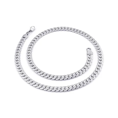 VEODO Титановые стальные ожерелья унисекс серебряные