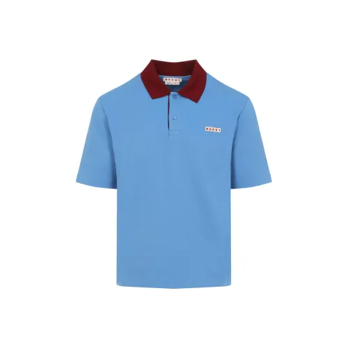 MARNI Light Blue Men's Polo Shirt MARNI Светло-синий Мужская Поло