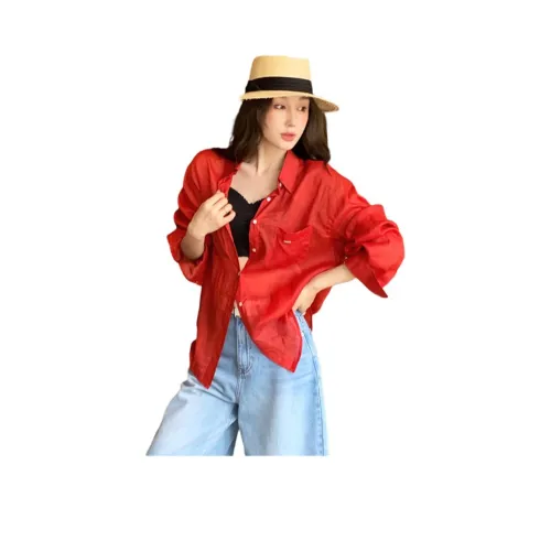 NANING9 Красный Женские Рубашки