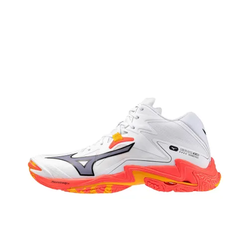 Mizuno WAVE LIGHTNING NEO 3 Дышащий MID Топ Кроссовки для тренировок Унисекс Белый