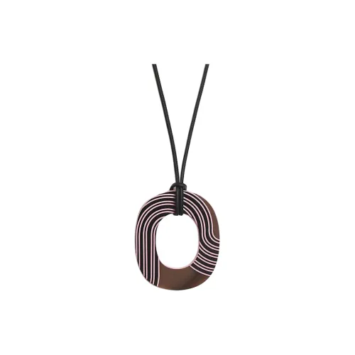 HERMES Лак Ожерелья Женские Коричневый