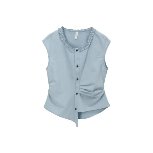 MISHOW Blue Women's Shirts MISHOW Синие Женские Рубашки