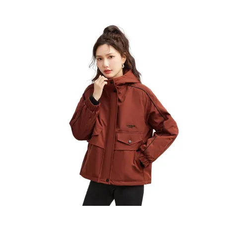 TERRE BLEUE Хлопковый пуховик женский красный