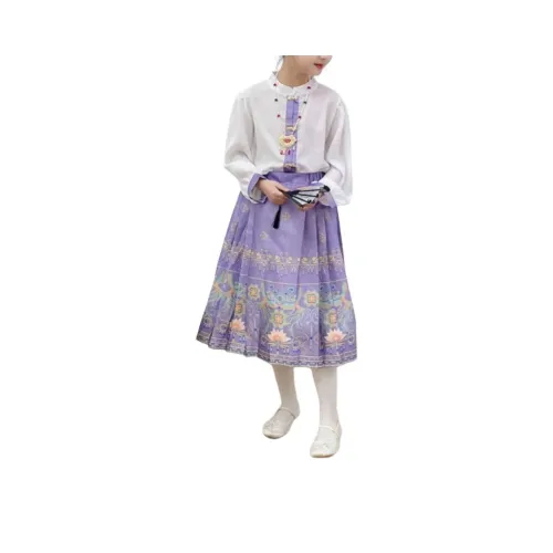 OVE Белый+Фиолетовый Школьный возраст Ханьфу