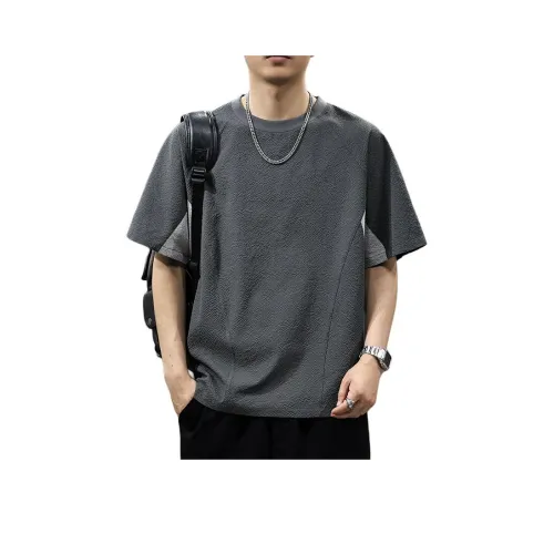 QIANJINNIU Темно-серая унисекс футболка