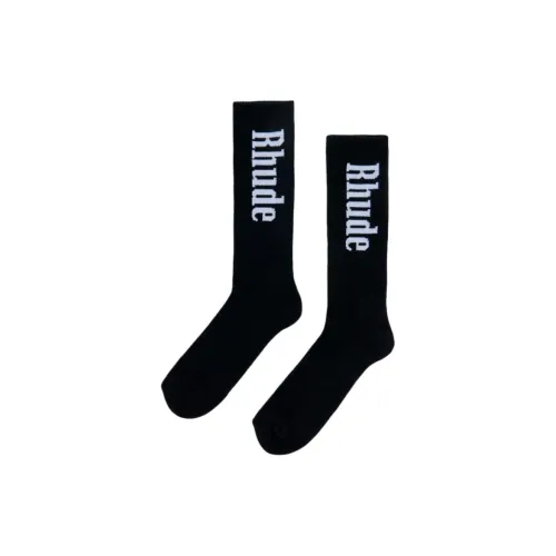 RHUDE 1 Пачка Черные Мужские Носки до Икры MID