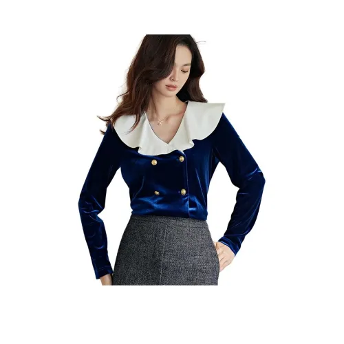 ROEYSHOUSE Рубашка Женская Темно-синяя