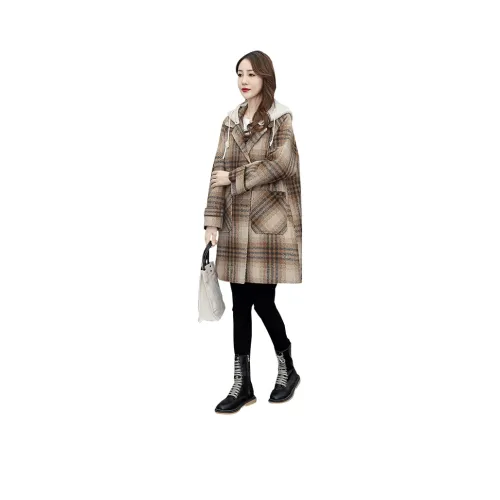 Cypress House Пуховик Женский Хаки Клетка