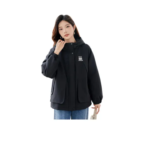 TERRE BLEUE Хлопковый пуховик женский черный