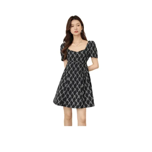 CLUB NEWS Короткий рукав Платье Женское Черное