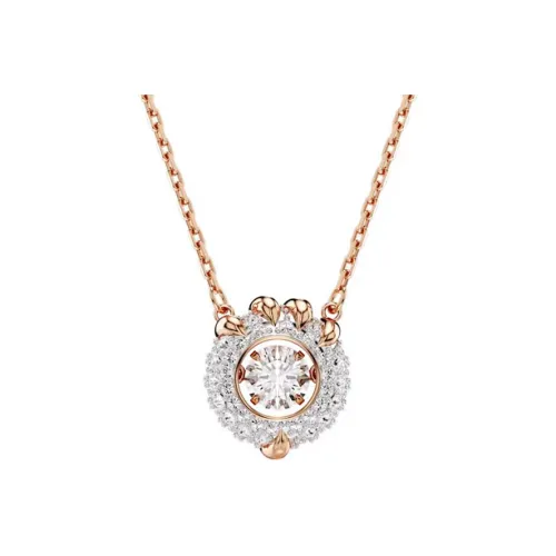 Swarovski Кубический цирконий Искусственный кристалл Покрытие розовым золотом Ожерелье Женское Розовое золото