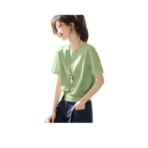 MOHANYIMEI Светло-зеленая травяная женская футболка T-рубашка