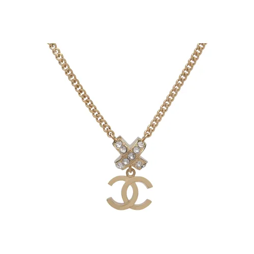 CHANEL Double C Металлические ожерелья Женские Золото