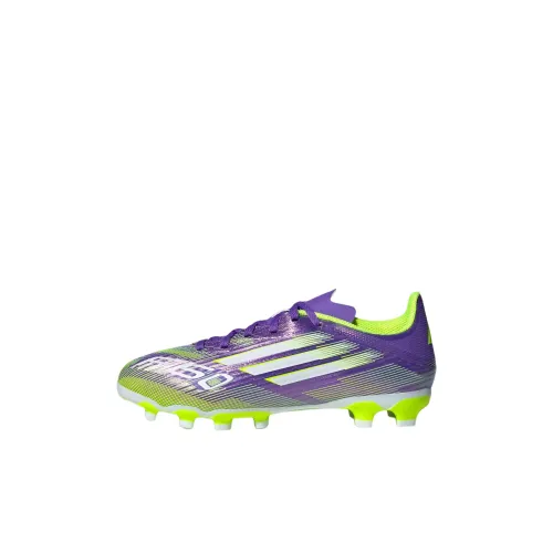 Adidas F50 ELITE Детские футбольные бутсы Низкий топ Фиолетовый/Белый/Яркий Лимон Kids