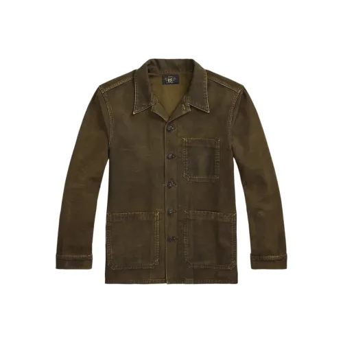 Double RL Выстиранный Коричневый Мужские Рубашки