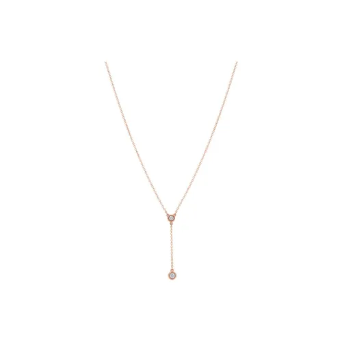 TIFFANY & CO. Колье Diamonds By The Yard™ Олье Из Розового Золота 18 Карат С Двумя Бриллиантами Круглой Огранки
