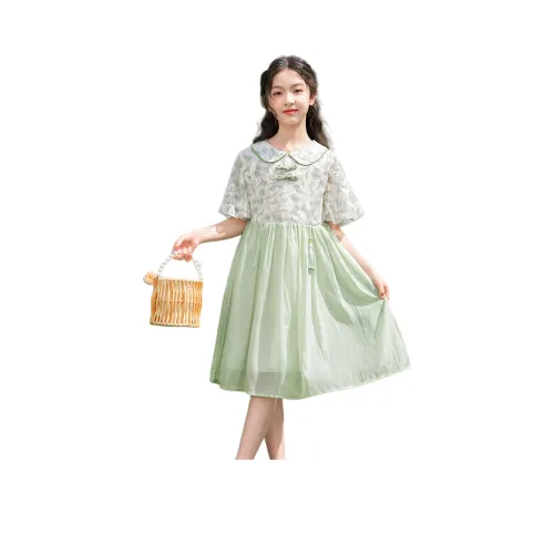 Because no Ханьfu Лето Зеленый Детский