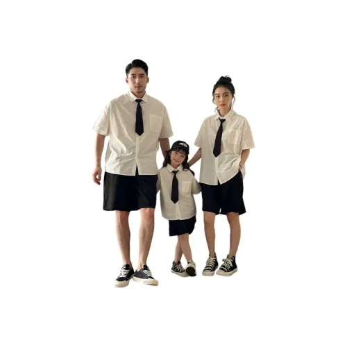 Aisina Комплект одежды для родителей и детей Белый топ + Черный низ Подростки