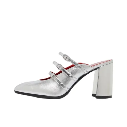 Carel Домашние тапочки 8 см Женские Серебряные