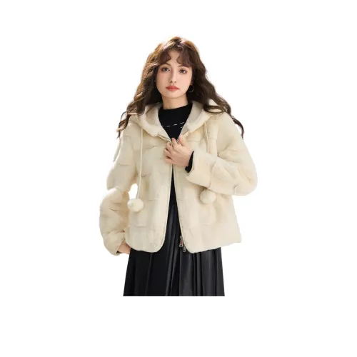 SMEN Бежевый Женские меховые изделия