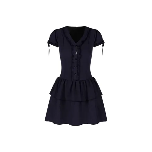 GRAYISMOON Короткое платье с короткими рукавами женское