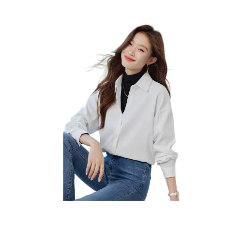 Love Elaine Весенний Осенний Рубашка Свободного кроя Женская