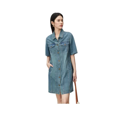 SENTUBILA Moroccan Синий Женские Короткие Платья с Длинными Рукавами