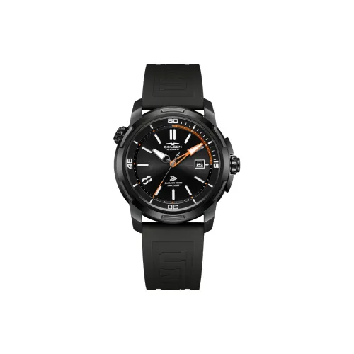 GOLGEN Auger Collection Автоматический Механический Механизм Силиконовый Ремешок Часы Мужские Черный Циферблат