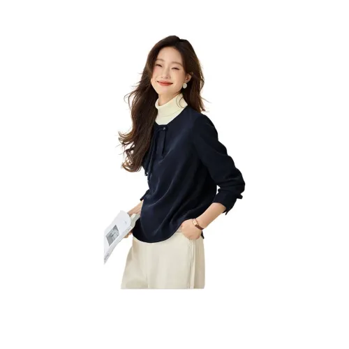 Mo Han Yi Mei Рубашка Женская Темно-синяя