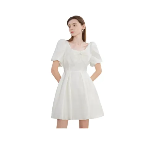 Caroline Короткий рукав Платье Женское Экрю