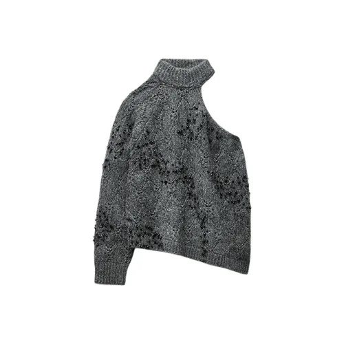 ZARA Дымчато-серый Женские Свитеры