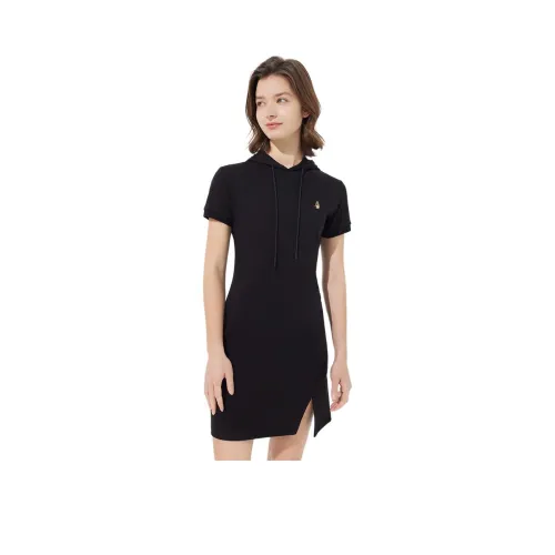 Hush Puppies Короткий рукав Платье Женское Черное