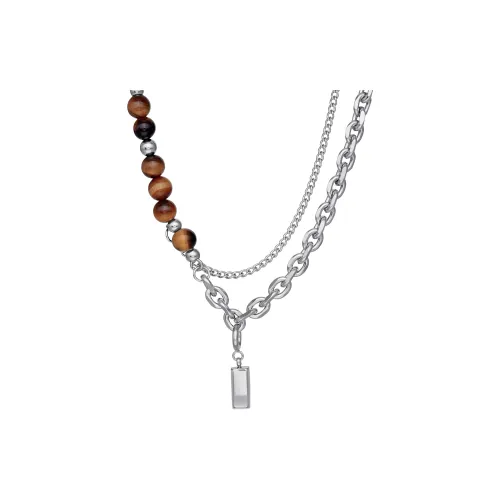 ENFANTIN Титановая сталь ожерелья с камнем "Кошачий глаз" унисекс