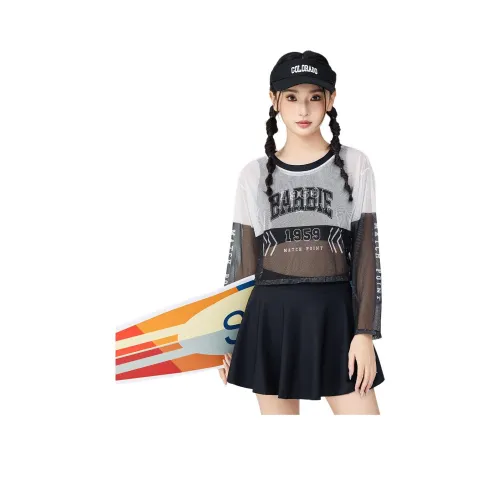 Барби Двухкомпонентный Купальник Женский Черный Белый