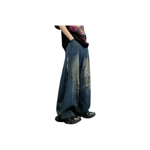 BLACK AT Синий Унисекс Джинсы