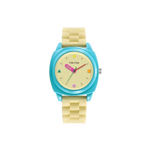 Clip Clop Кварцевый механизм силиконовый ремешок женские часы черный циферблат