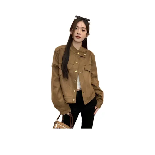 Mu Xiao Xin Укороченная куртка женская цвет карамель