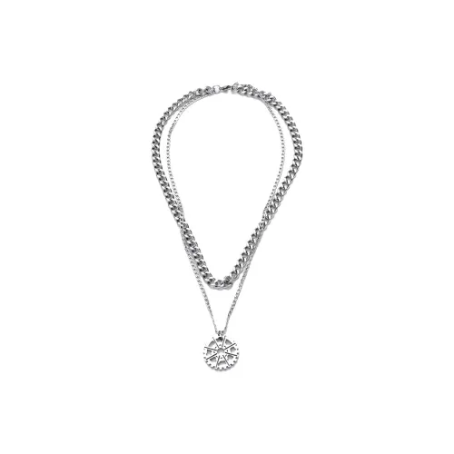 FOREVER MELODY Титановые стальные ожерелья унисекс серебряные