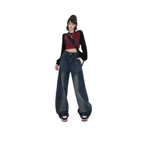 V.W.U Женские джинсы голубо-серого цвета