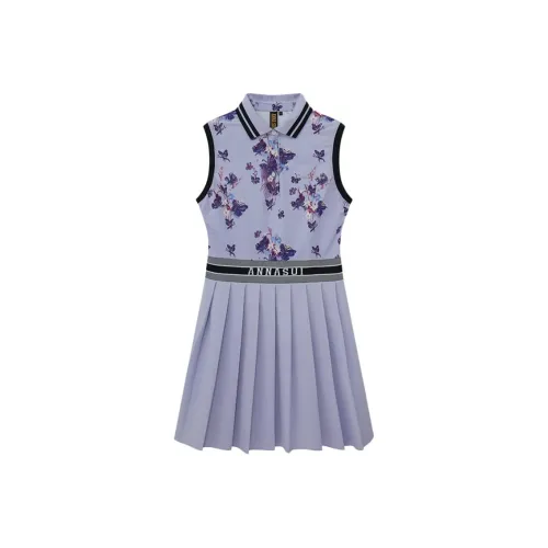 ANNA SUI Бабочка Призрачный Фиолетовый Женские Платья без рукавов