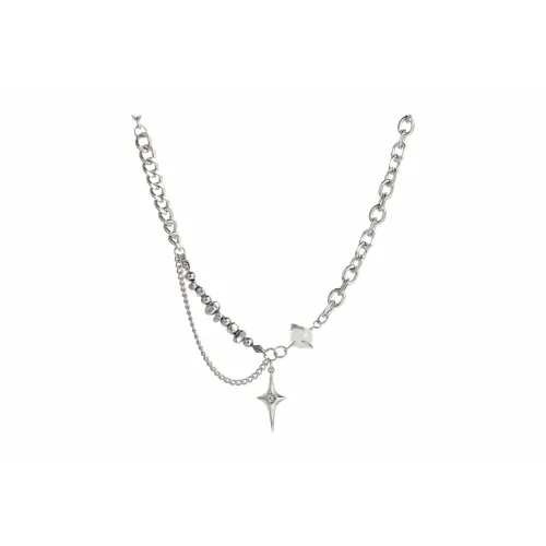 MUYAN Титановое стальное ожерелье с фрагментированным камнем и искрой унисекс