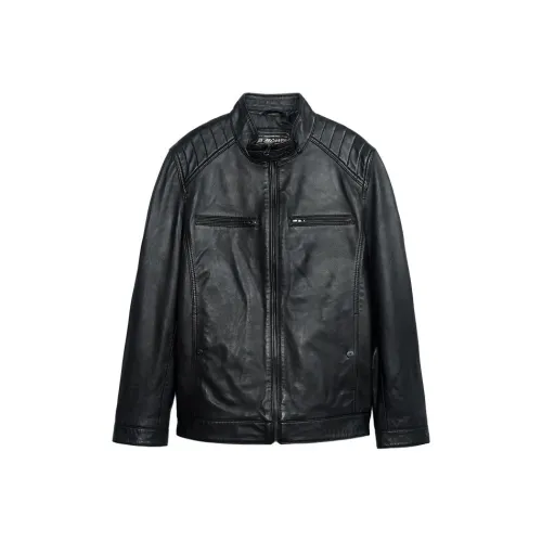 MCS Черный Z9 Мужские Кожаные Куртки