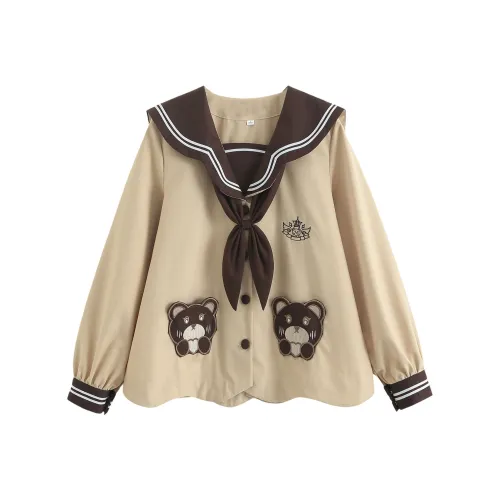 Luohua Candy Цветочный Медвежонок, Длинный рукав Одиночная упаковка + Галстуки-бабочки Женская униформа