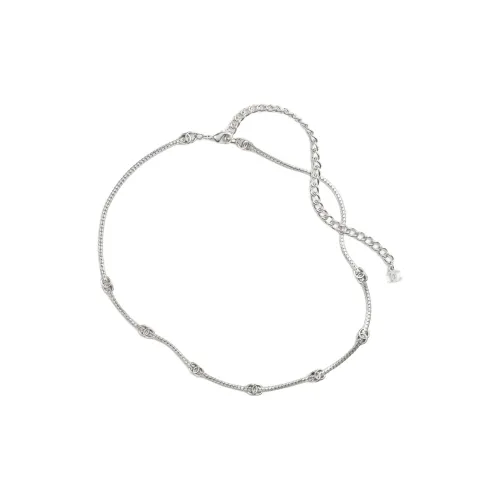 CHANEL Silver Seven CC Necklace Metal Necklaces Женские