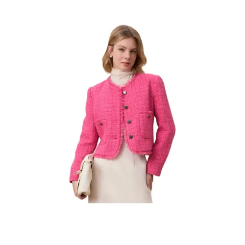 Anmani Пурпурно-розовый Розовый Женское Короткое Пальто