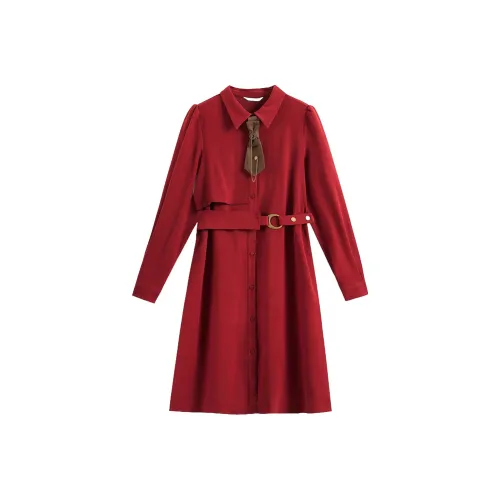 ZIHAN Длинное платье с длинными рукавами женское