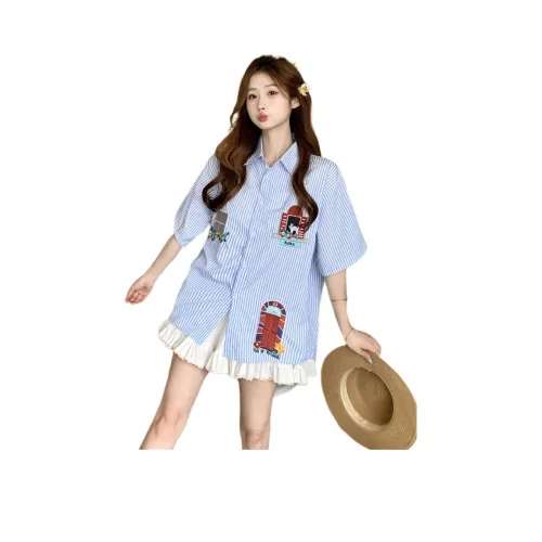 MINETTE Синие полосы Цветочный Женские Рубашки