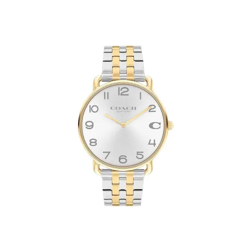 COACH Мужские часы Кварцевый механизм Ремешок из нержавеющей стали 41 мм Серебристый циферблат